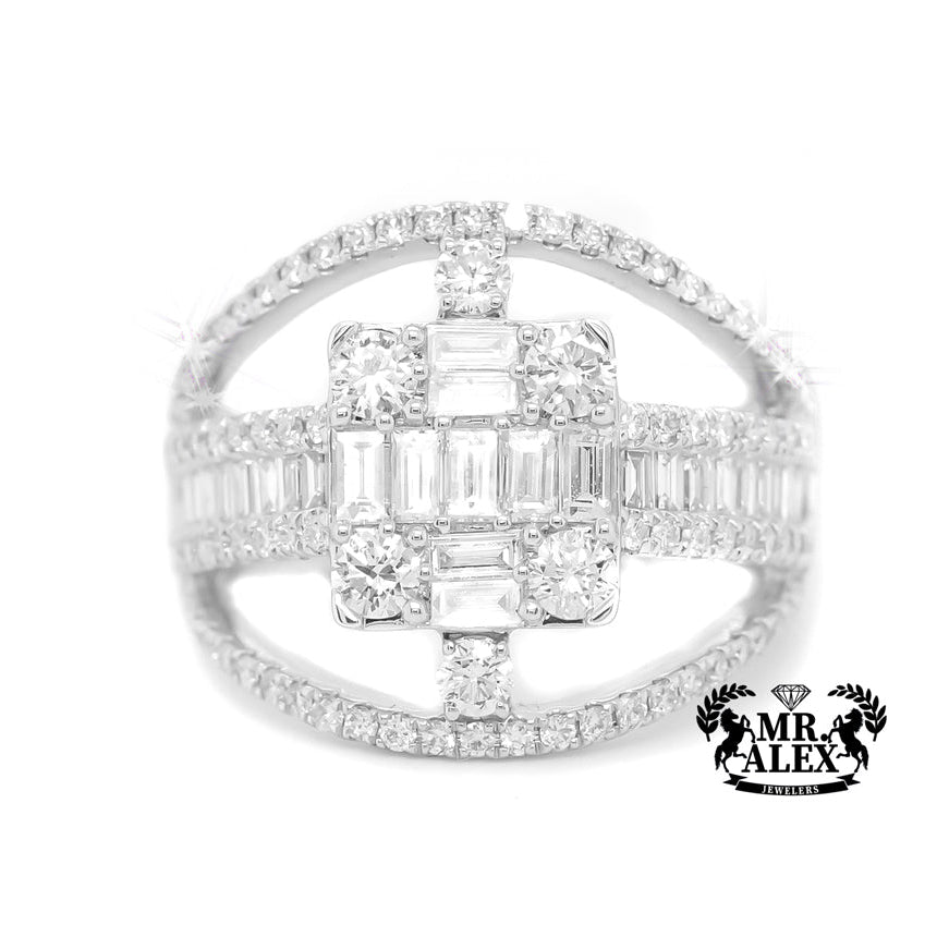 14k Square Elegance Baguette Diamond Ring 2.14ct - Mr. Alex Jewelry