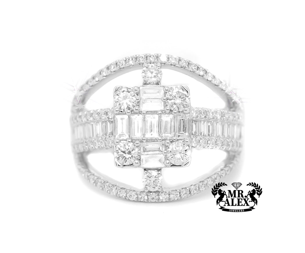 14k Square Elegance Baguette Diamond Ring 2.14ct - Mr. Alex Jewelry