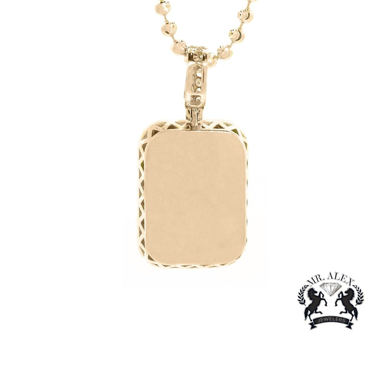 14K Square Pendant 3.25CT Yellow Gold - Mr. Alex Jewelry