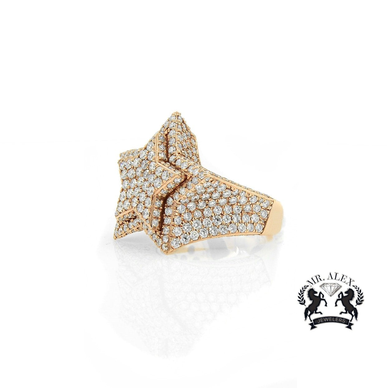 14K Star Diamond Ring 7.50ct - Mr. Alex Jewelry