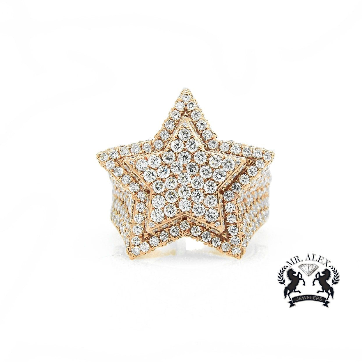 14K Star Diamond Ring 7.50ct - Mr. Alex Jewelry
