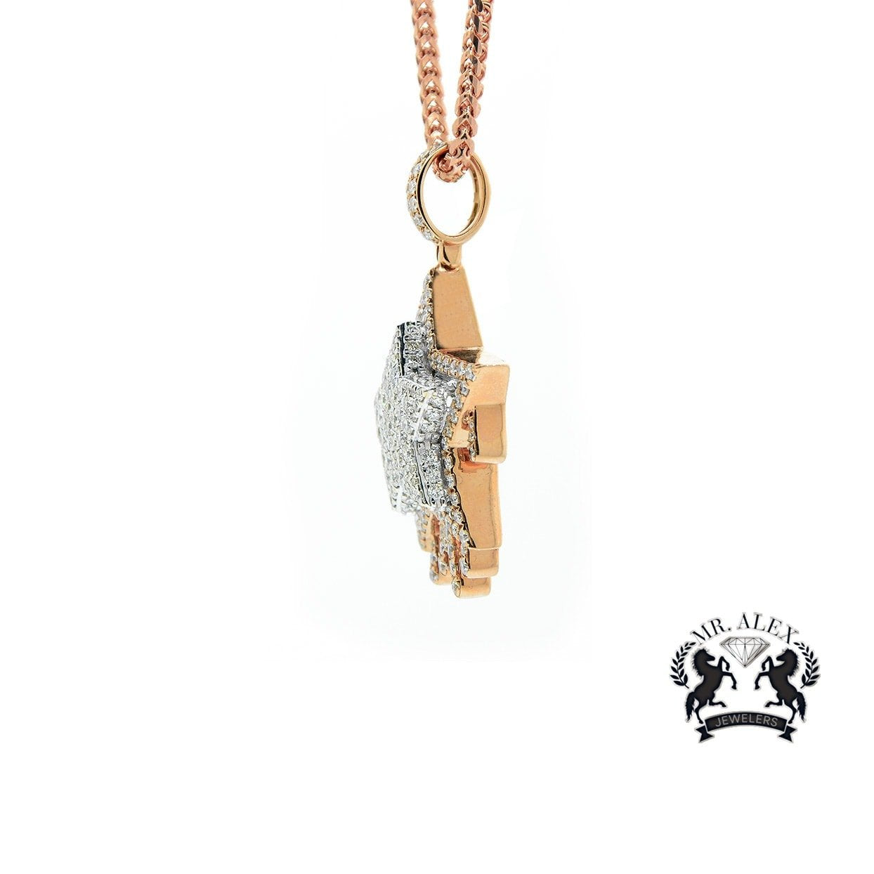 14k Star Pendant 4.00ct Rose Gold - Mr. Alex Jewelry