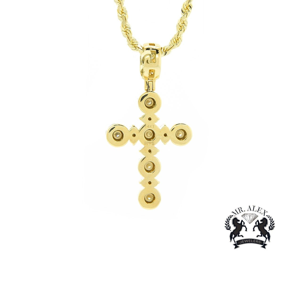 14K Style Cross Pendant 2.00ct Yellow Gold - Mr. Alex Jewelry