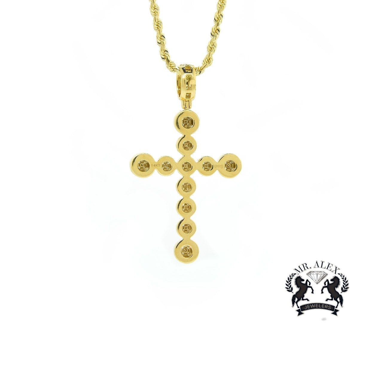 14k Style Cross Pendant 3.60ct Yellow Gold - Mr. Alex Jewelry