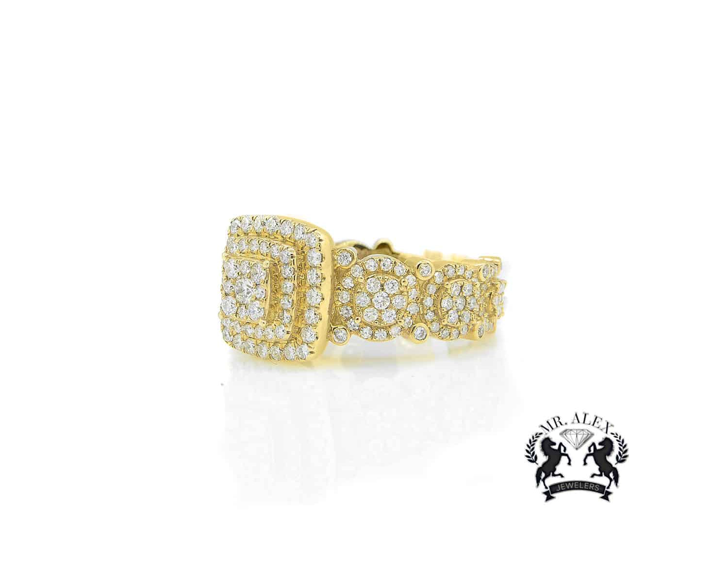 14K Three Square Diamond Ring 2.50ct - Mr. Alex Jewelry