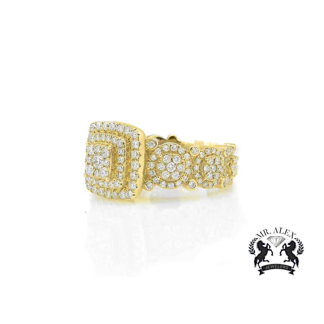 14K Three Square Diamond Ring 2.50ct - Mr. Alex Jewelry