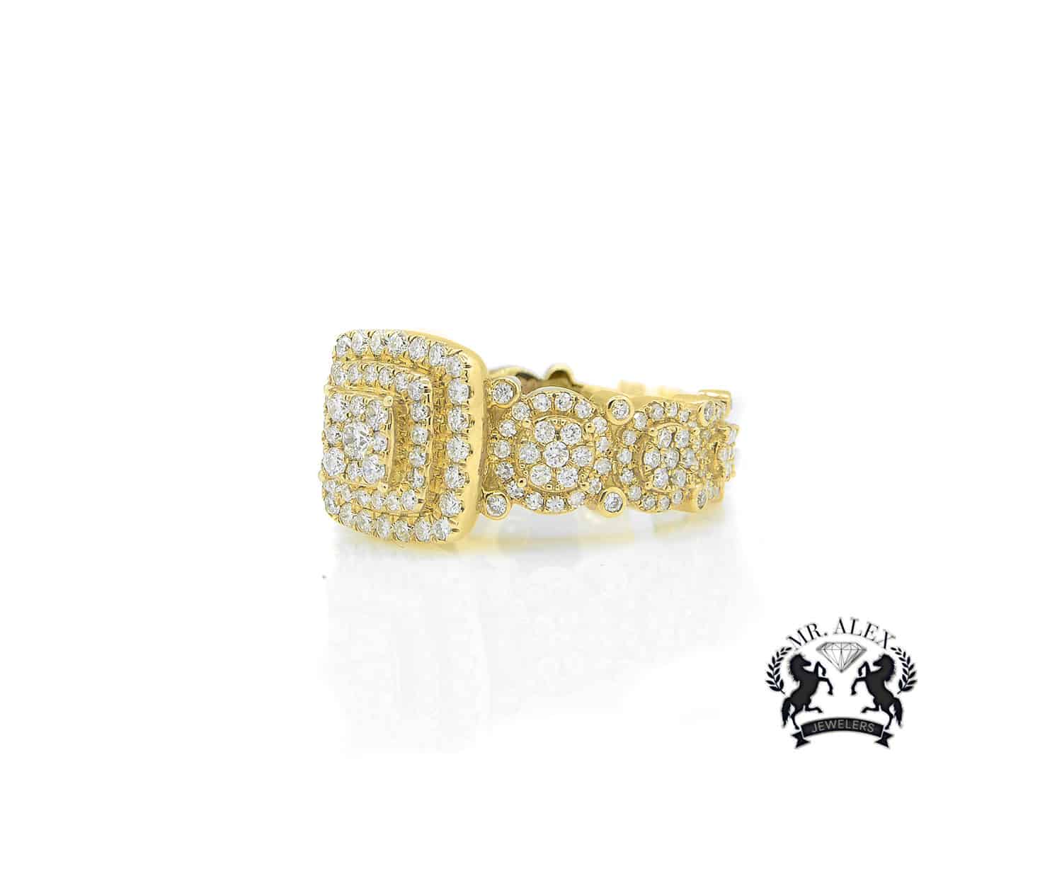 14K Three Square Diamond Ring 2.50ct - Mr. Alex Jewelry