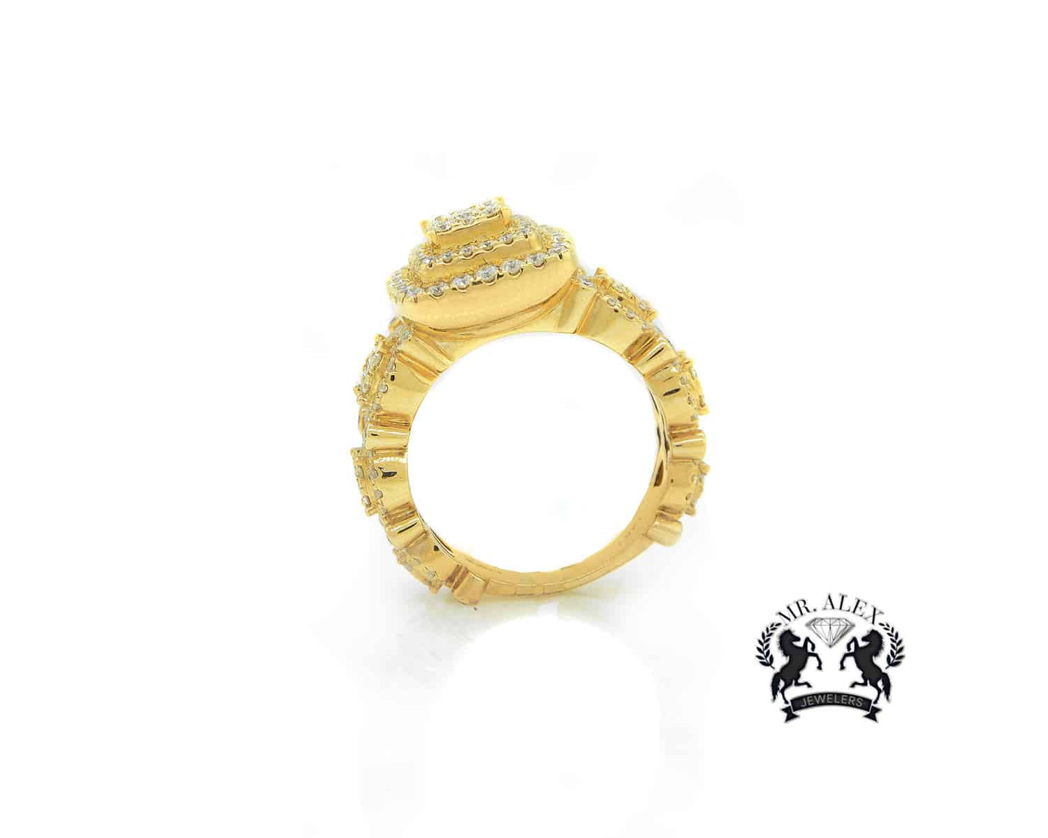 14K Three Square Diamond Ring 2.50ct - Mr. Alex Jewelry