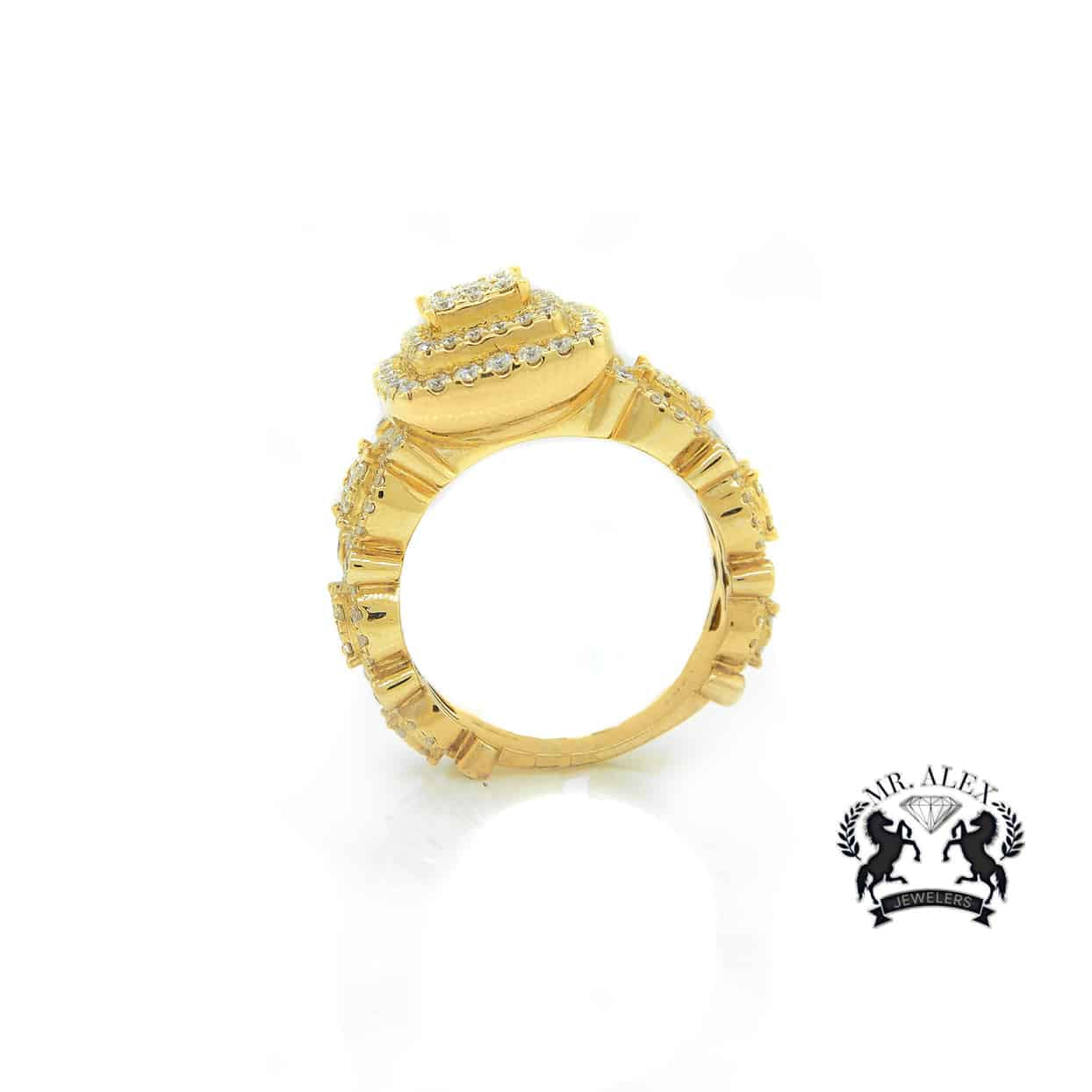 14K Three Square Diamond Ring 2.50ct - Mr. Alex Jewelry