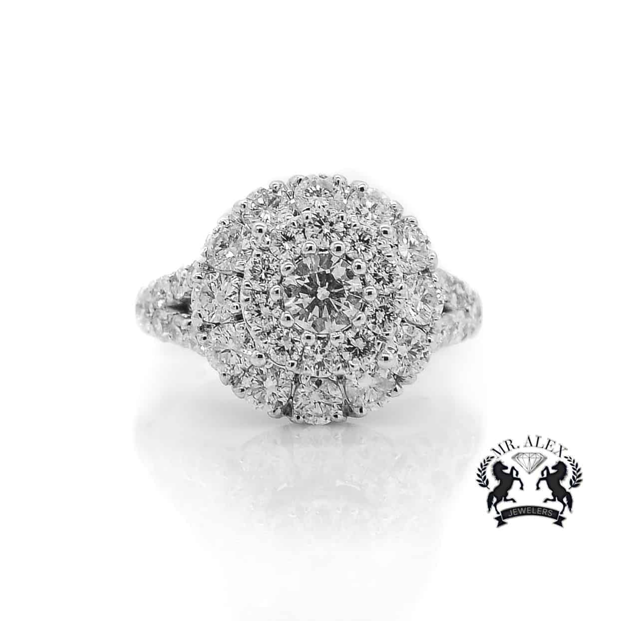14K Two Circles Diamond Ring 2.91ct - Mr. Alex Jewelry