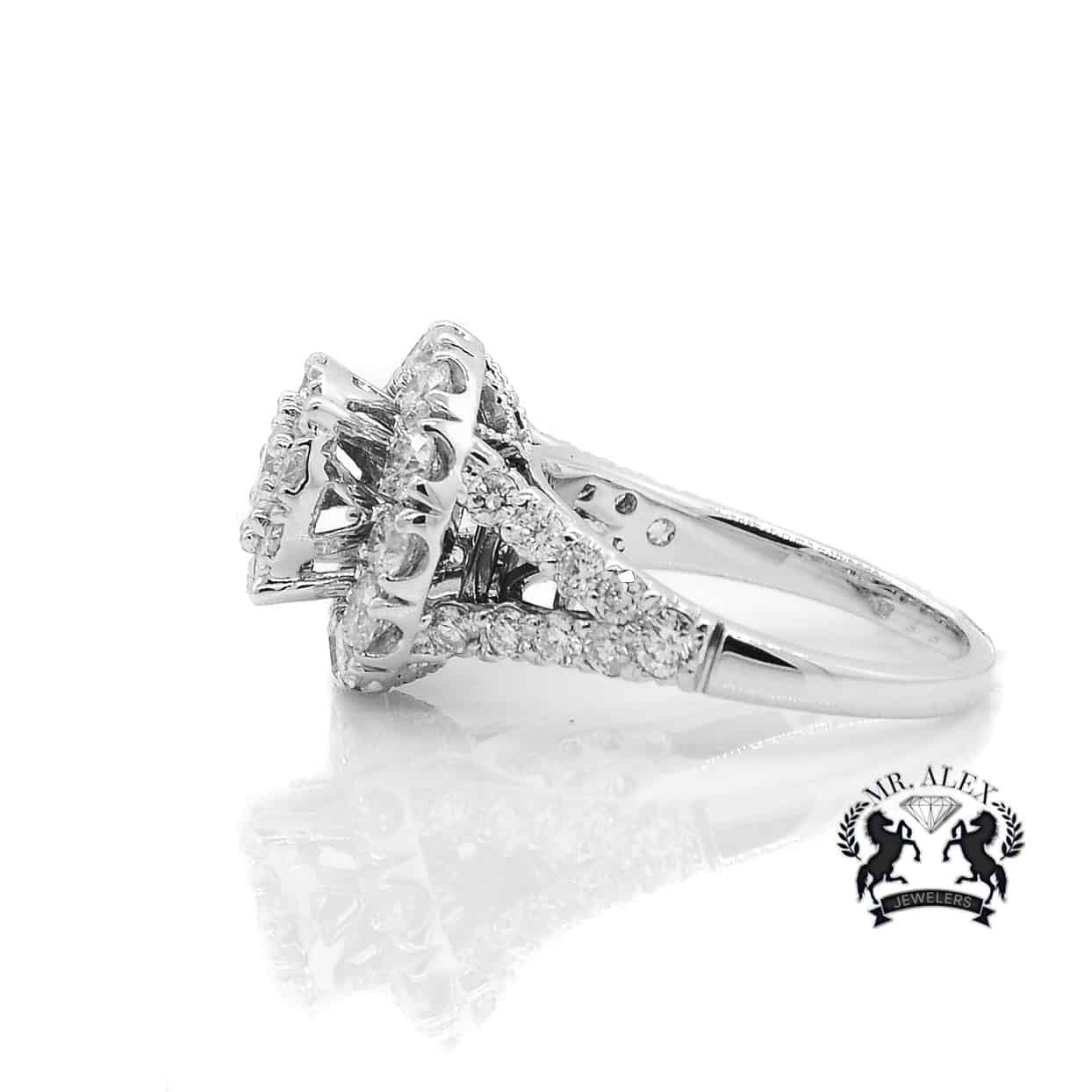 14K Two Circles Diamond Ring 2.91ct - Mr. Alex Jewelry