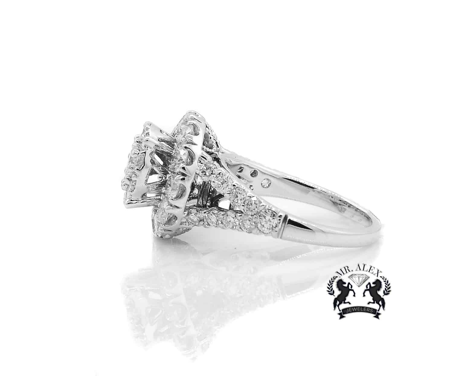 14K Two Circles Diamond Ring 2.91ct - Mr. Alex Jewelry