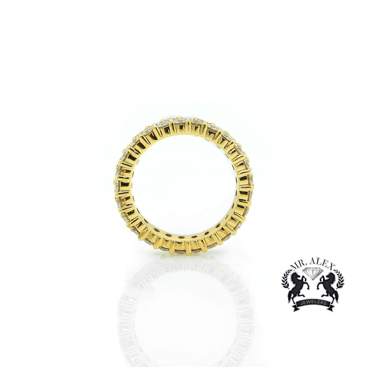 14K Two Row Diamond Ring 4.25ct - Mr. Alex Jewelry