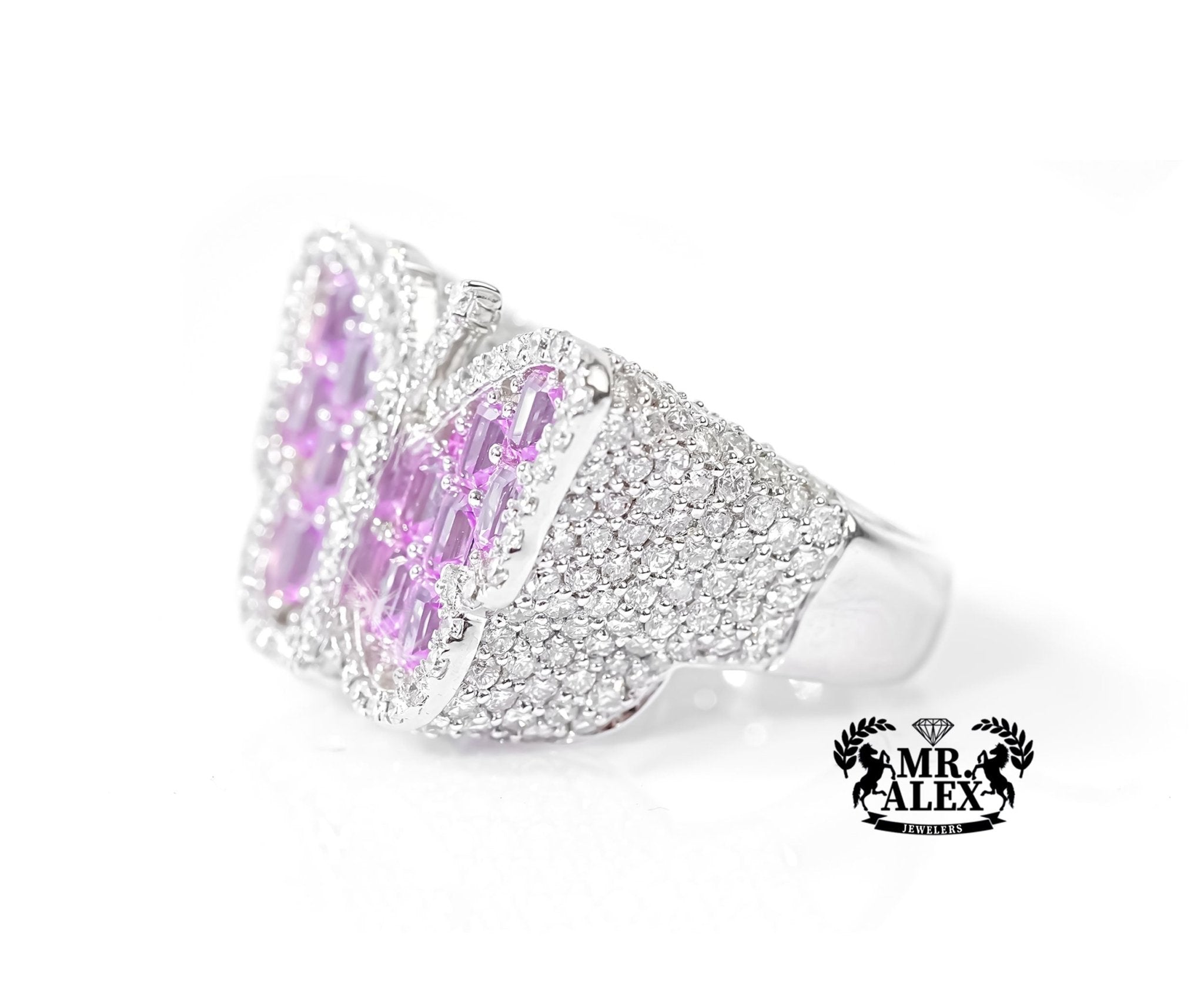 14k White Gold Butterfly Embrace Ring 3.50ct - Mr. Alex Jewelry