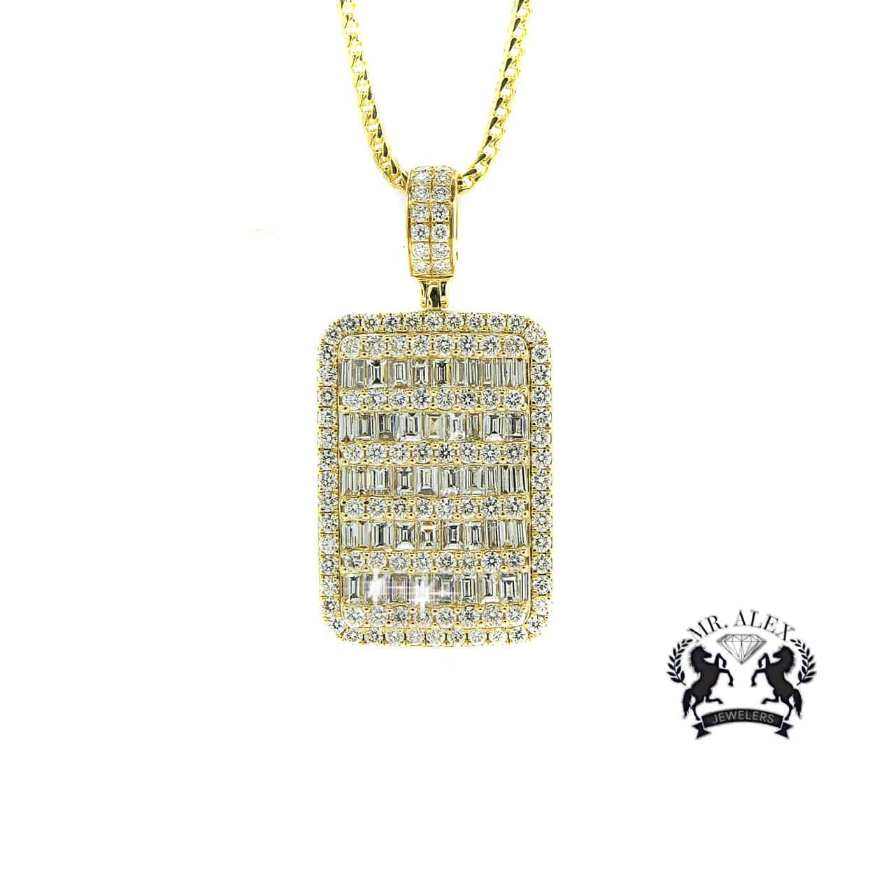 Big Square Pendant 6.40ct 14K Yellow Gold - Mr. Alex Jewelry