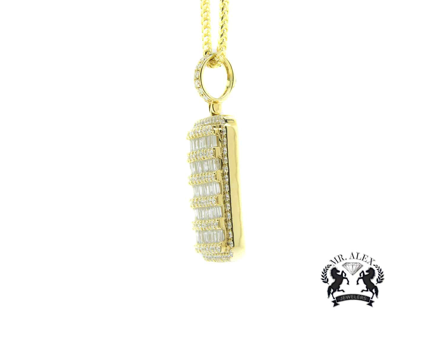 Big Square Pendant 6.40ct 14K Yellow Gold - Mr. Alex Jewelry