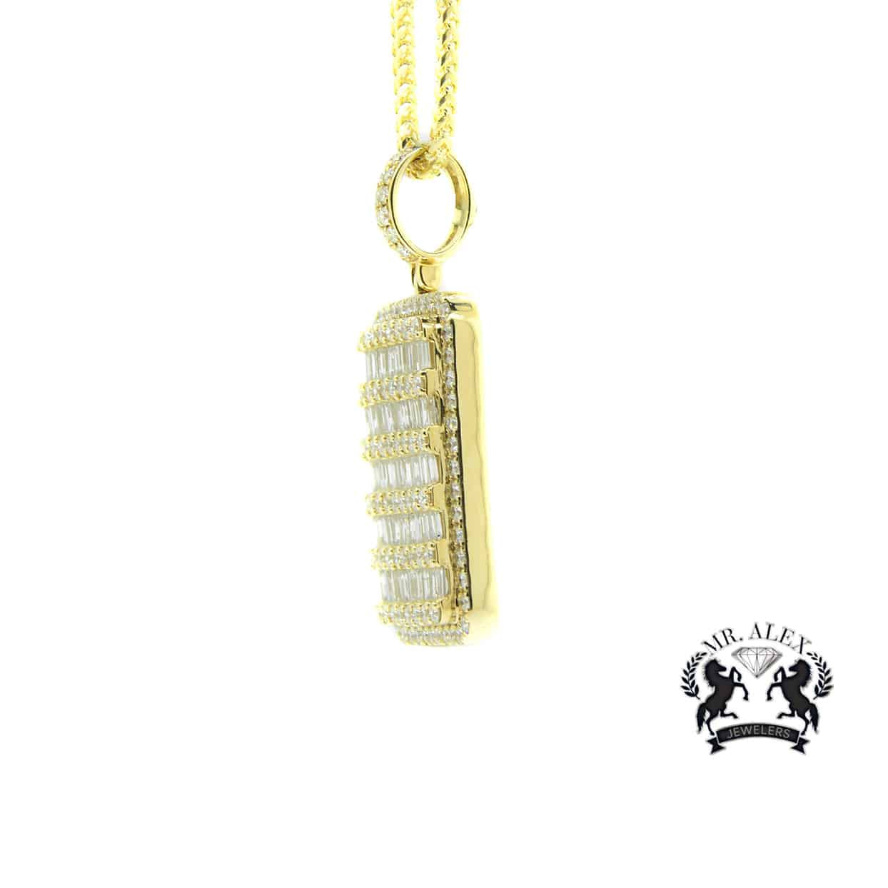 Big Square Pendant 6.40ct 14K Yellow Gold - Mr. Alex Jewelry