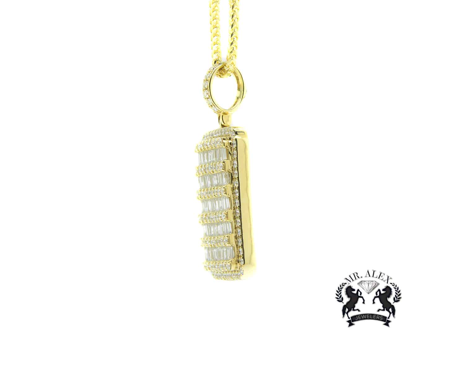 Big Square Pendant 6.40ct 14K Yellow Gold - Mr. Alex Jewelry