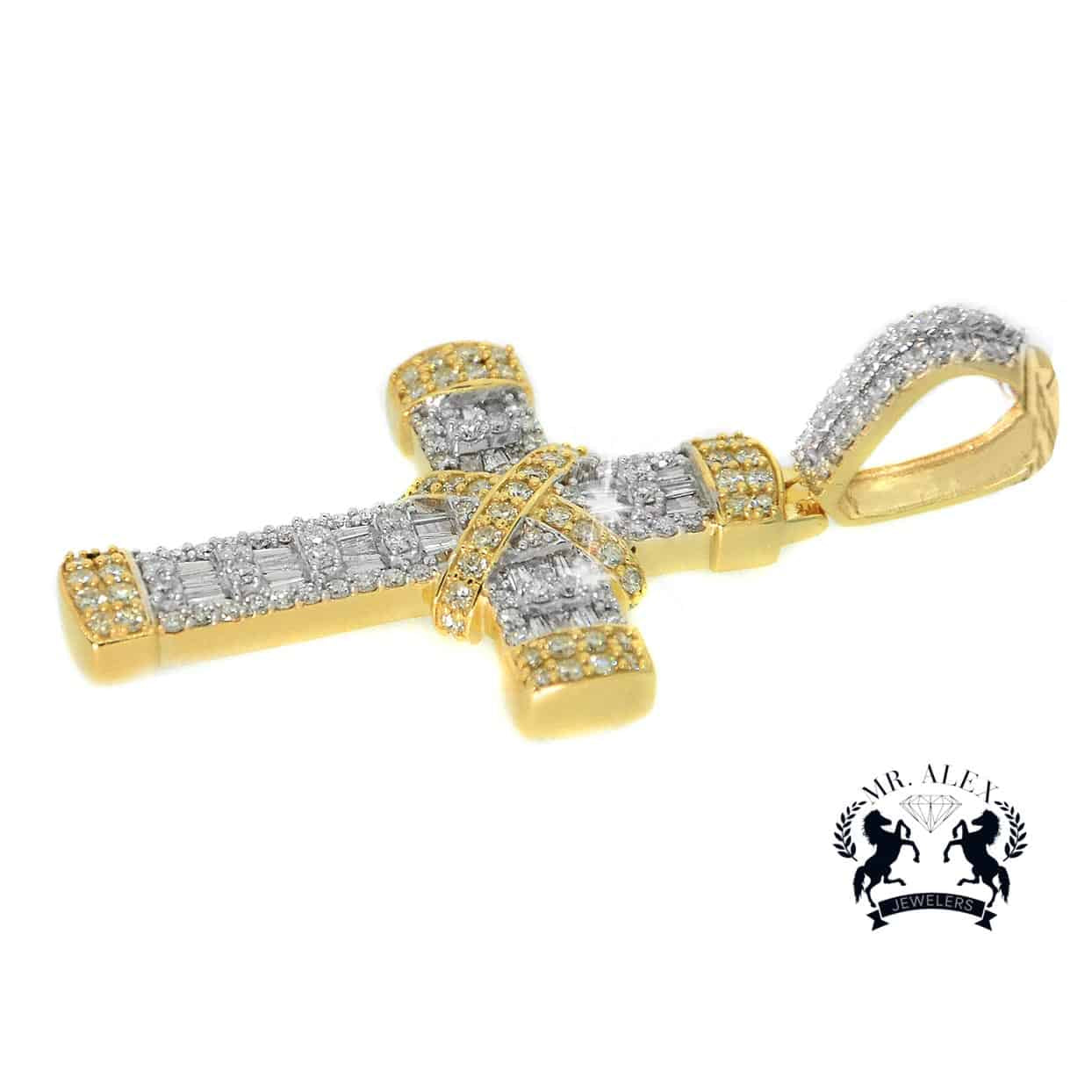 Cross Diamond Pendant 10K Yellow Gold 2.00ct - Mr. Alex Jewelry