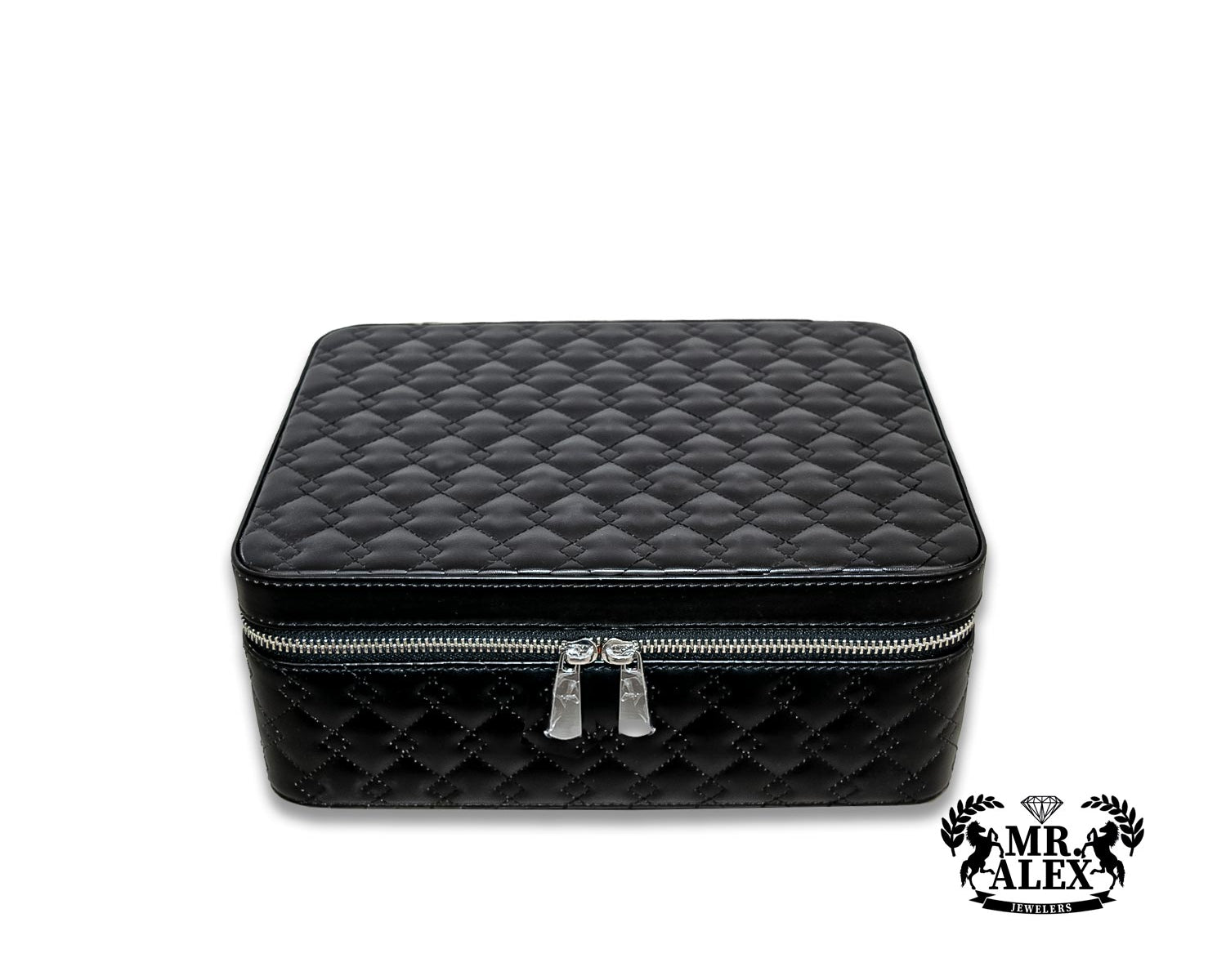 Leather Jewelry Orange Case - 4 Watches and Five Stackable Trays - Mr. Alex Jewelry